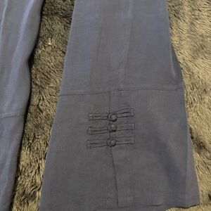 Powdery Black Silk Blend Cropped Dress Pants by Citron